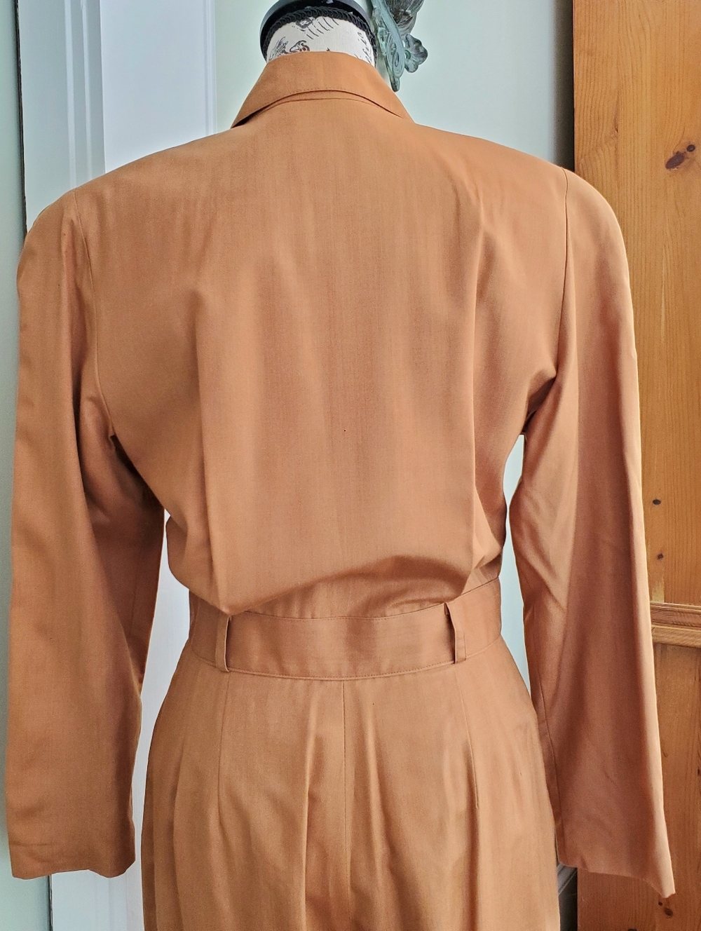 📣FLASH SALE!📣 Vintage Pia Rucci 100% Silk Tailored Power Jumpsuit 80s 90s - Picture 4 of 15